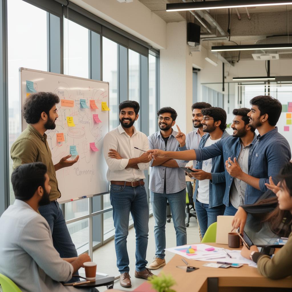 Team at whiteboard
